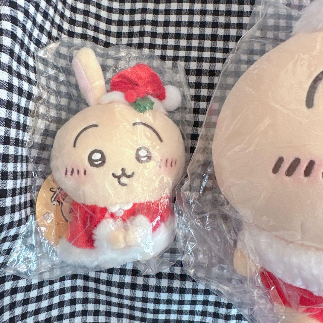 【お顔厳選】ちいかわ サンタさんだ！持ちますマスコット うさぎ　ぬいぐるみセット