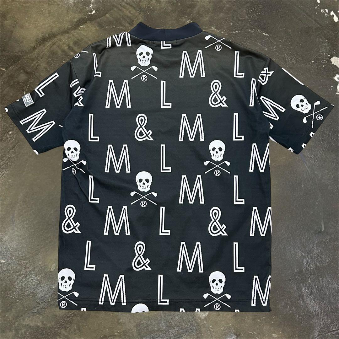 ★MARK＆LONA モックネックシャツ スカルシャツ ゴルフ 46 ブラック