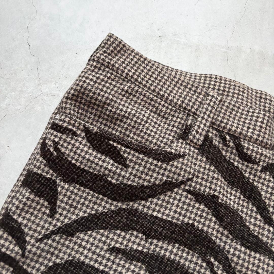 DANCE WITH DRAGON カモフラ迷彩 千鳥孔子柄 ウールロングパンツ