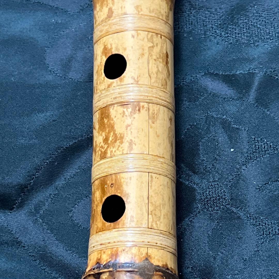 尺八 琴古流 在銘 中継ぎ緩み無し ２尺管 中継ぎ籐巻き銀三線 音出し確認済