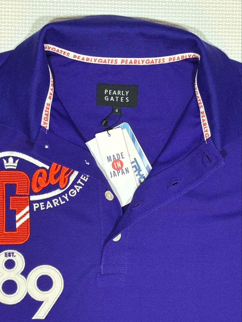 パーリーゲイツ トライクール Wエンブレムポロシャツ（パープル／4）