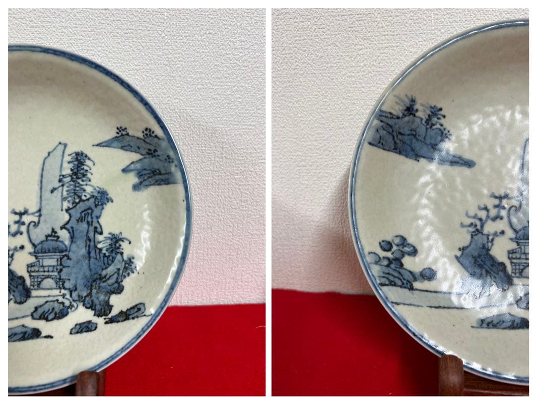 古美術　清時代染付皿　西き--155