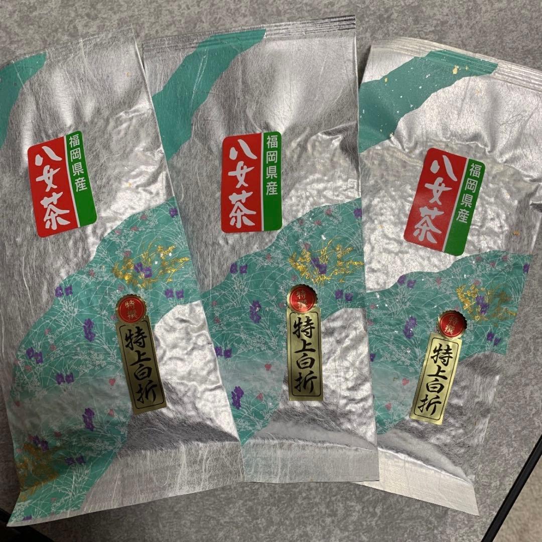 八女茶，緑茶(特上白折)12袋 楽一番公式アカウントL6