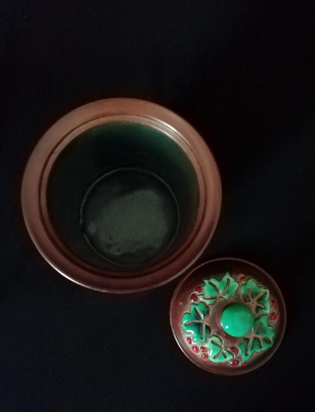 逸品　珍品　安藤七宝B　銅製　槌起七宝　盆　小物入れ　銘々皿　和骨董アンティーク