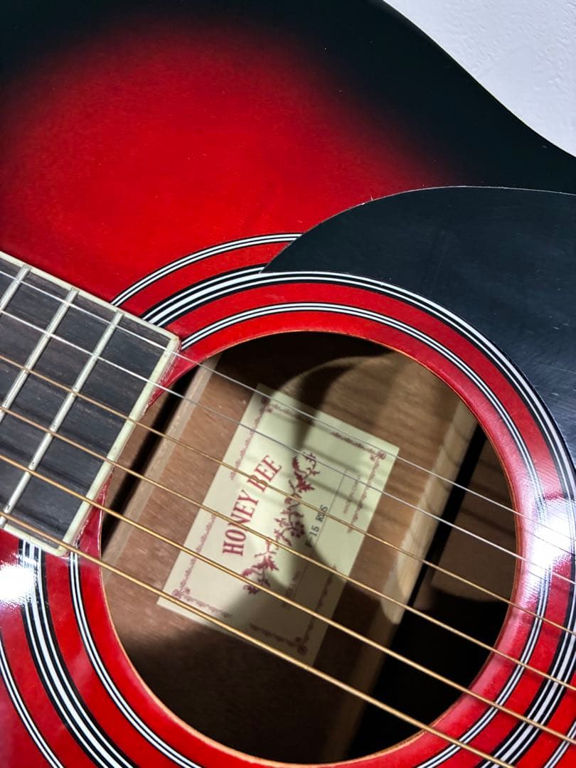HONEY BEE アコースティックギター レッド/ブラック