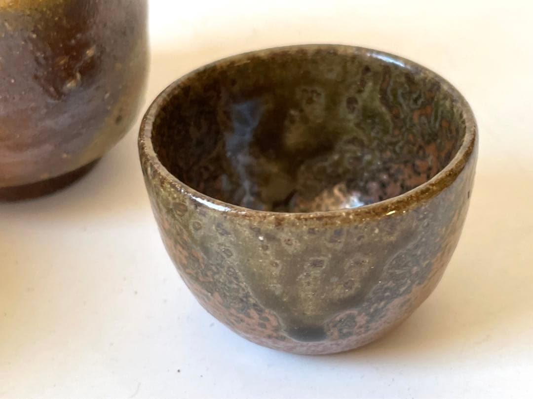 作家物　陶芸家　作者不明　森岡成好　備前焼　備前　焼締　ぐい呑　猪口　盃　箱なし