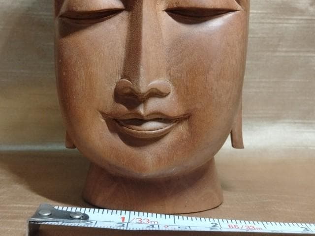仏頭　木　堅木　柔和　美　高18cm　570g　T108