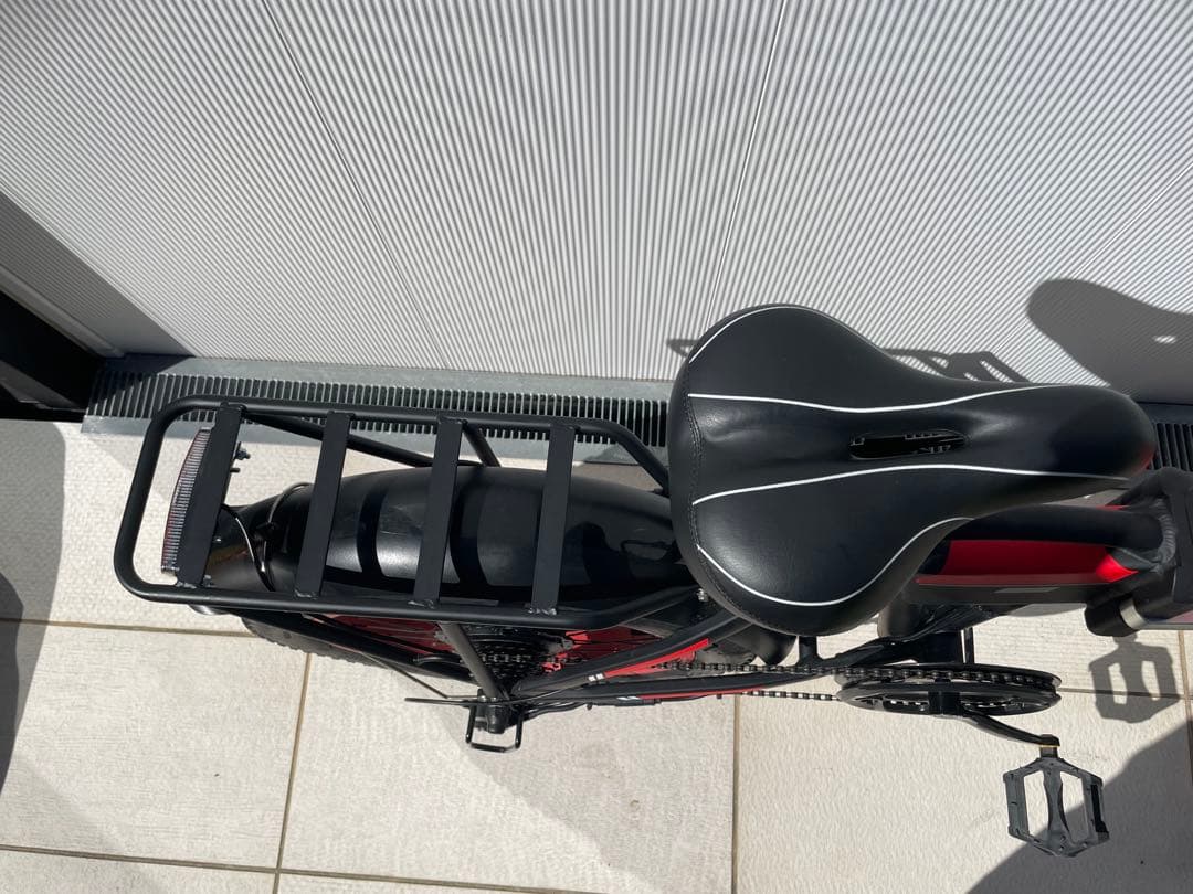 SUNPIE 電動アシスト自転車 折りたたみ式 電動自転車 走行少ない 黒/赤