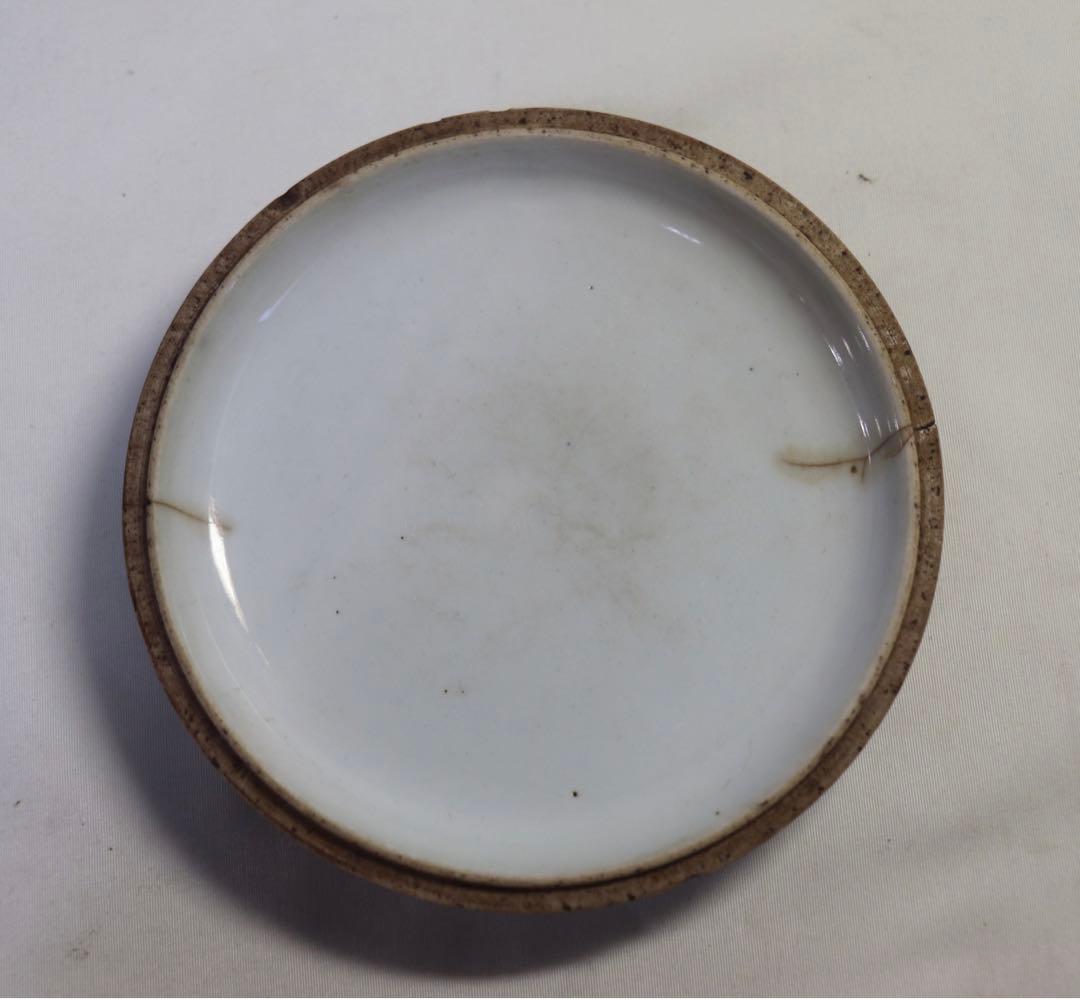 時代　染付　蓋物　菓子器　送料込み1108