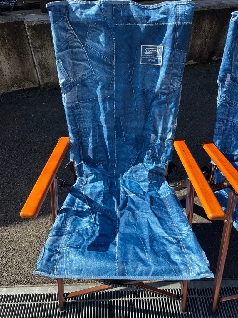 コールマンコラボmonroデニムブルー 折りたたみチェア 2脚セット