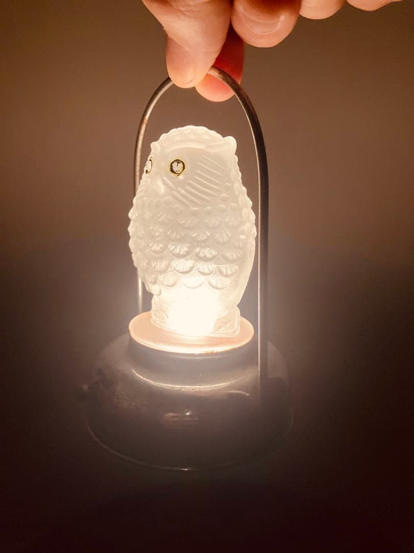 雰囲気抜群！ミミズク型豆ランプ◇豆ランタン◇アンティークランプ◇ビンテージランプ