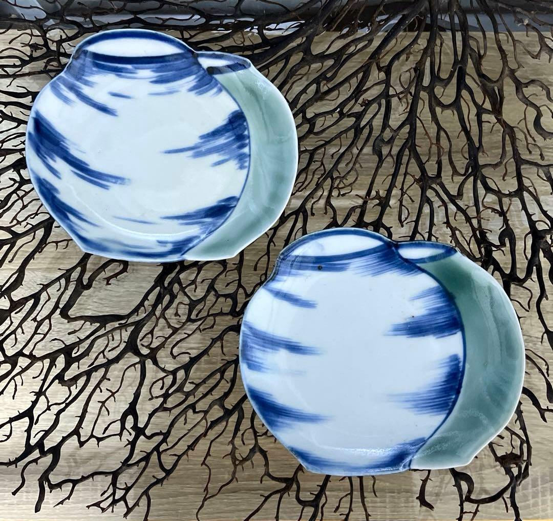 骨董　古伊万里　瀬戸　変形皿　壺型　甕型　青磁　膾皿　向付　平皿　２客限り