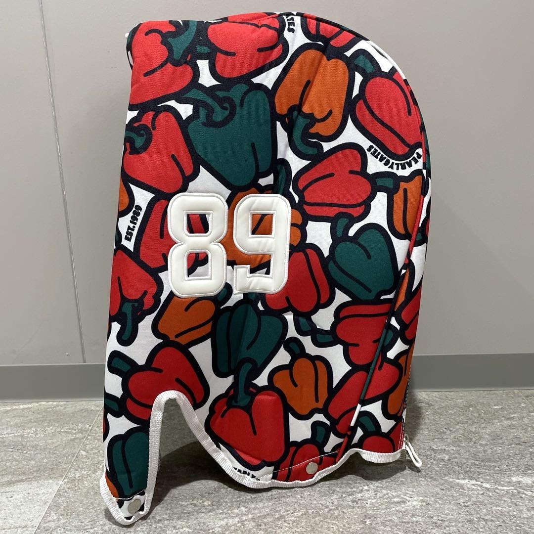 希少 パーリーゲイツ キャディバッグ パプリカ柄 ゴルフバッグ 3点式