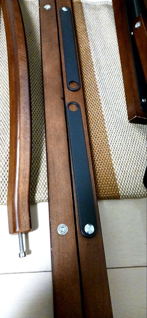 Hilander ウッドフレームチェア2 ブラウンストライプ　2脚セット