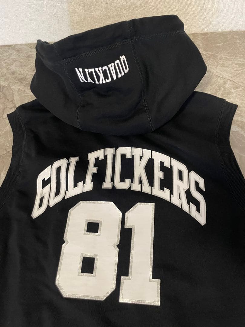 golfickers フード　ベスト　ブラック