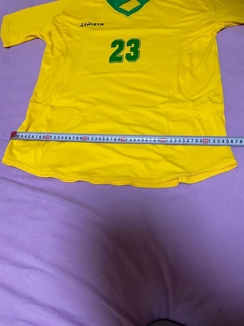 アスレタユニフォームシャツイエローブルー短パンブルーソックスホワイト23Oサイズ