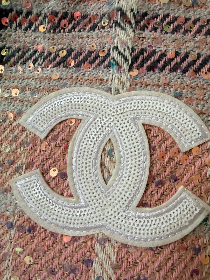 CHANEL ツイードバッグ 中型 ピンク系 シャネル