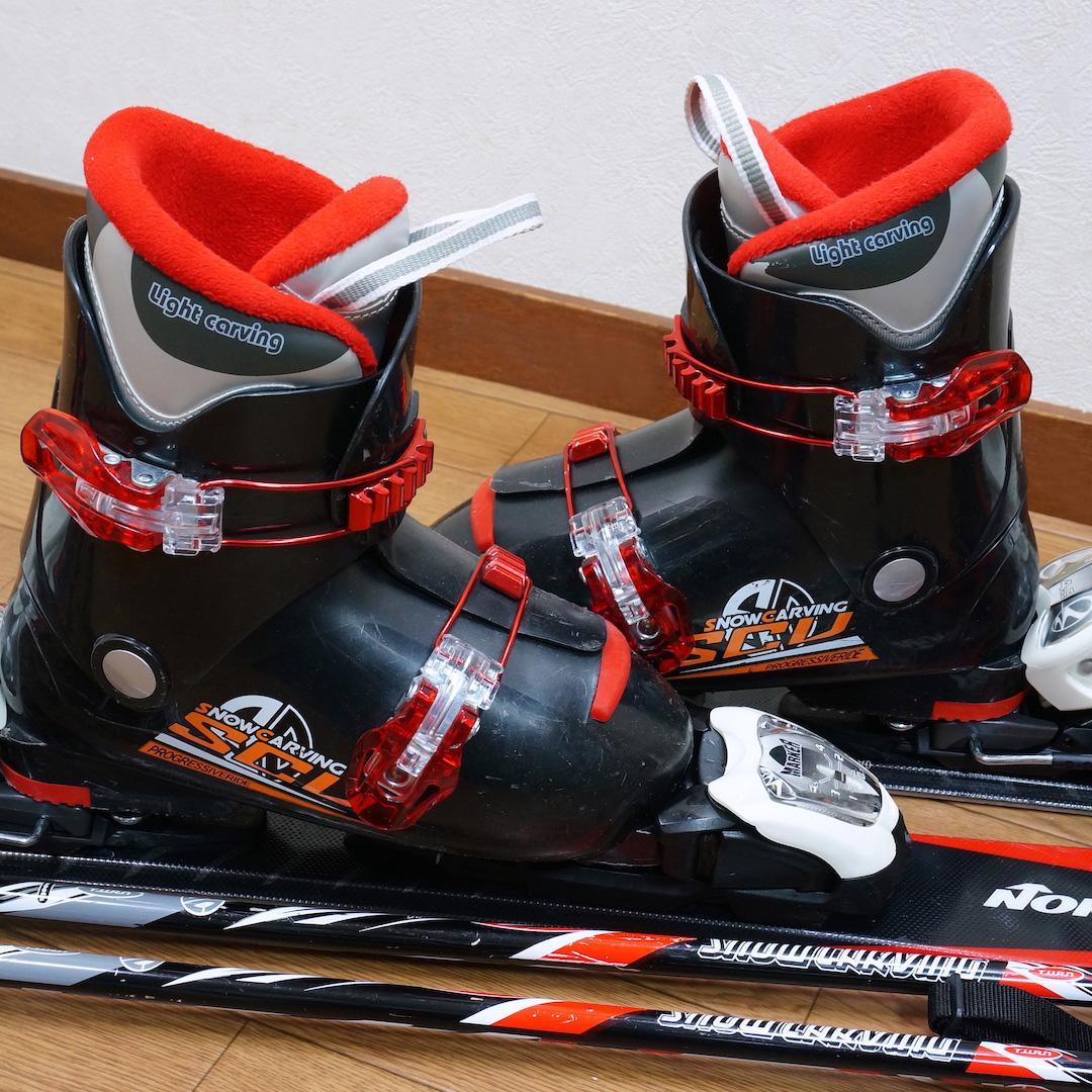 メンテ済 120cm 靴22cm NORDICA カービングスキーセット