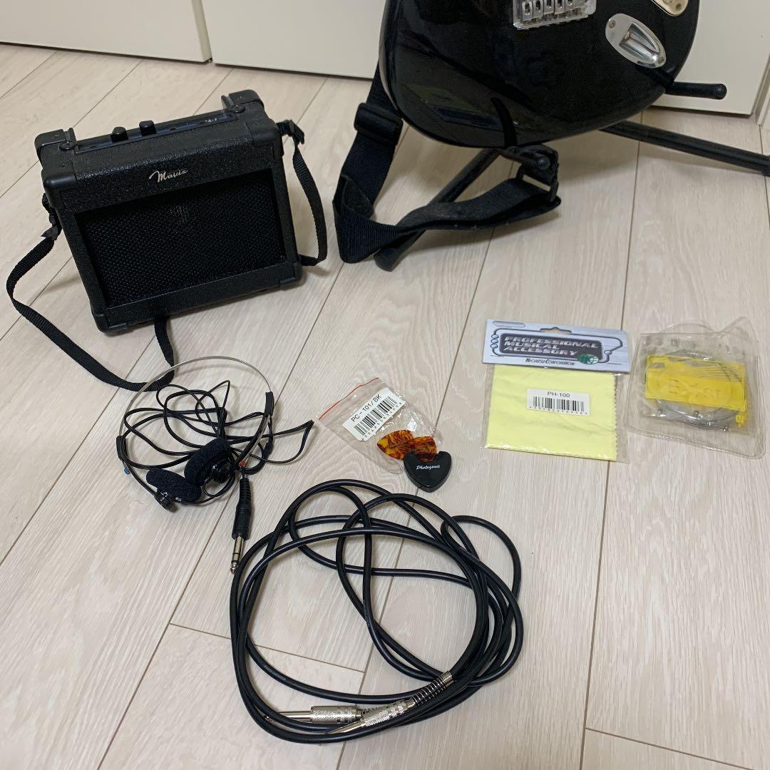 mavis ギター　モノクロ ホワイト ブラック