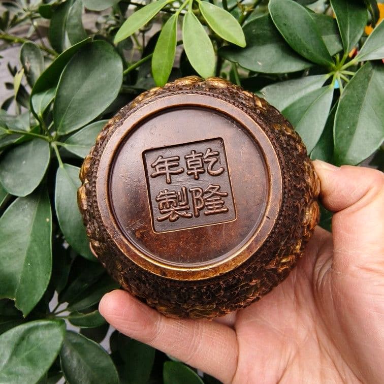 銅 細工 のレリーフお花お 茶の缶 装飾品 現代工芸品美術品 置物