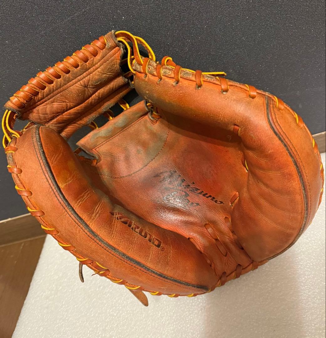 希少 ミズノプロ K-KULB限定 ビックM 硬式 キャッチャーミット 全紐交換