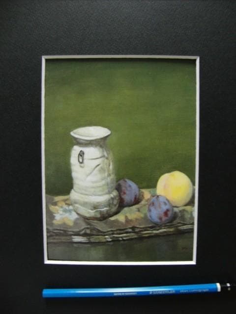 青木美知枝【静物】希少画集画、状態良好、新品高級額装付