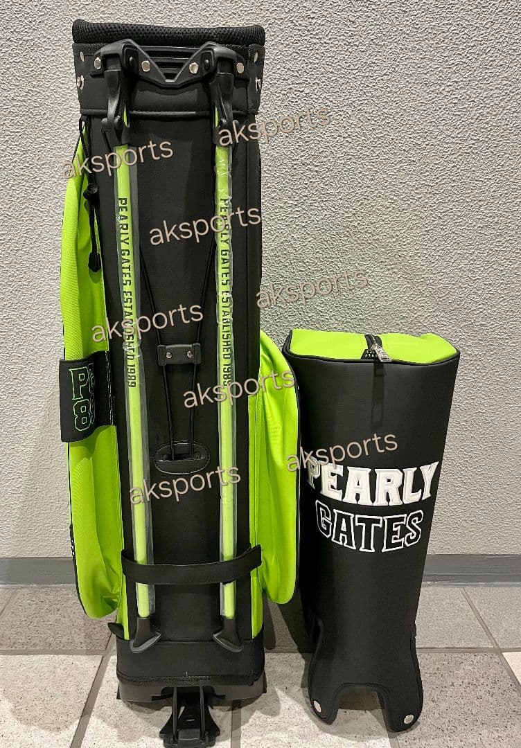 即発送現品限★PEARLY GATES キャディバッグ ブラック/グリーン