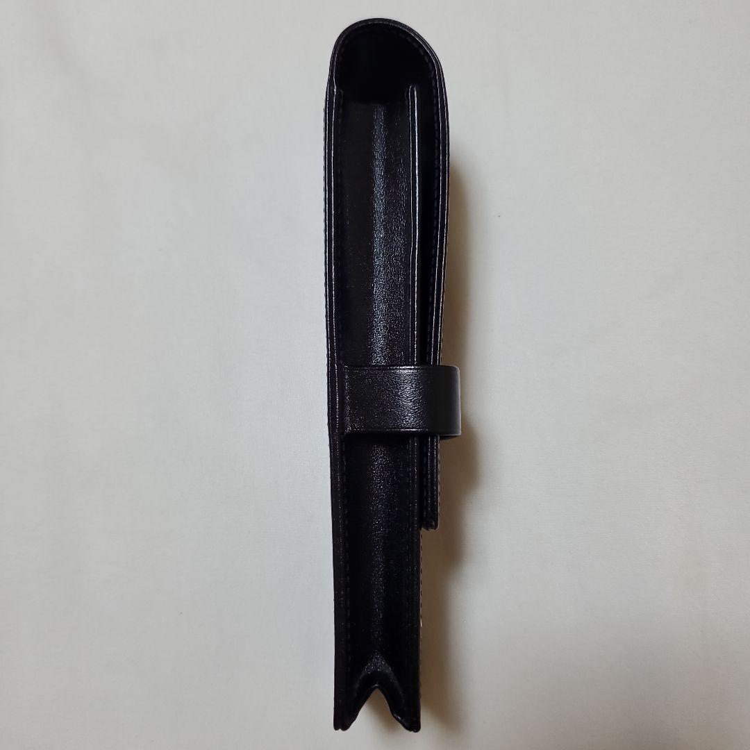 MONT BLANC ブラックレザー ペンケース 2本差し ボックス付き