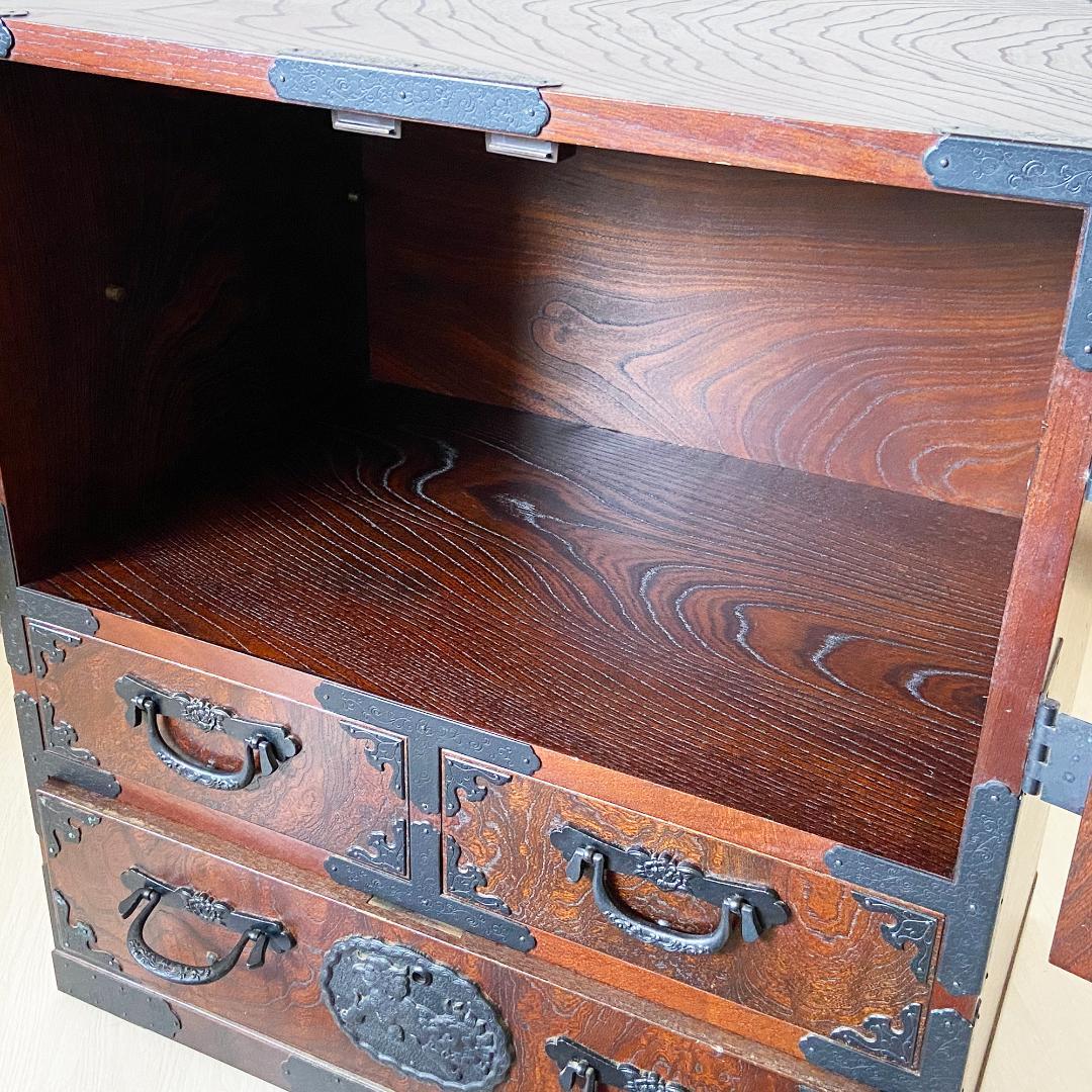 民芸家具 駿河民芸小箪笥 伝統的な日本の木製タンス