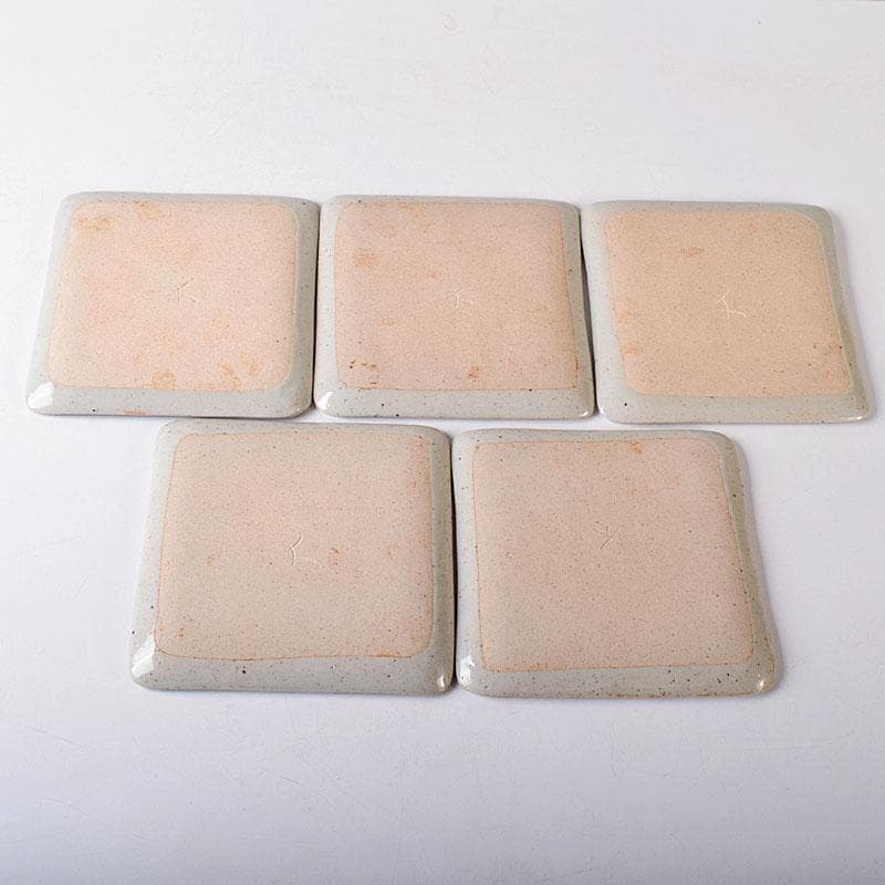 和食器　美濃焼　加藤幸兵衛陶窯　色絵　絵変銘々皿　5客　共箱　N　7598