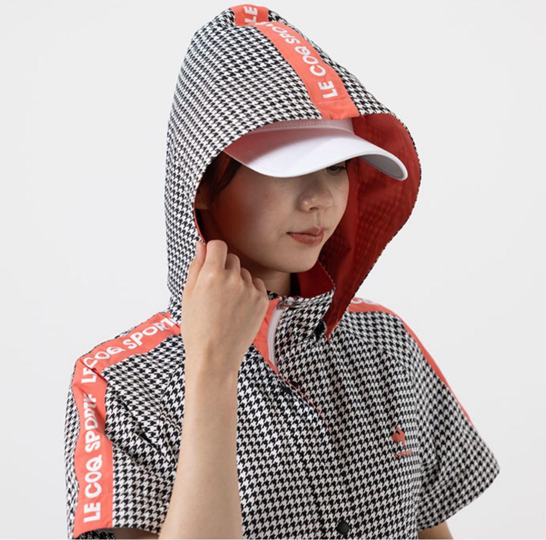 極美品♪ ルコックスポルティフ ゴルフ レインウェア ワンピース 千鳥格子 L