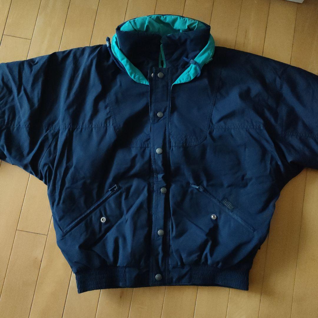 アシックス　KITTY ネイビー グリーン ボンバージャケット スキーウェアー