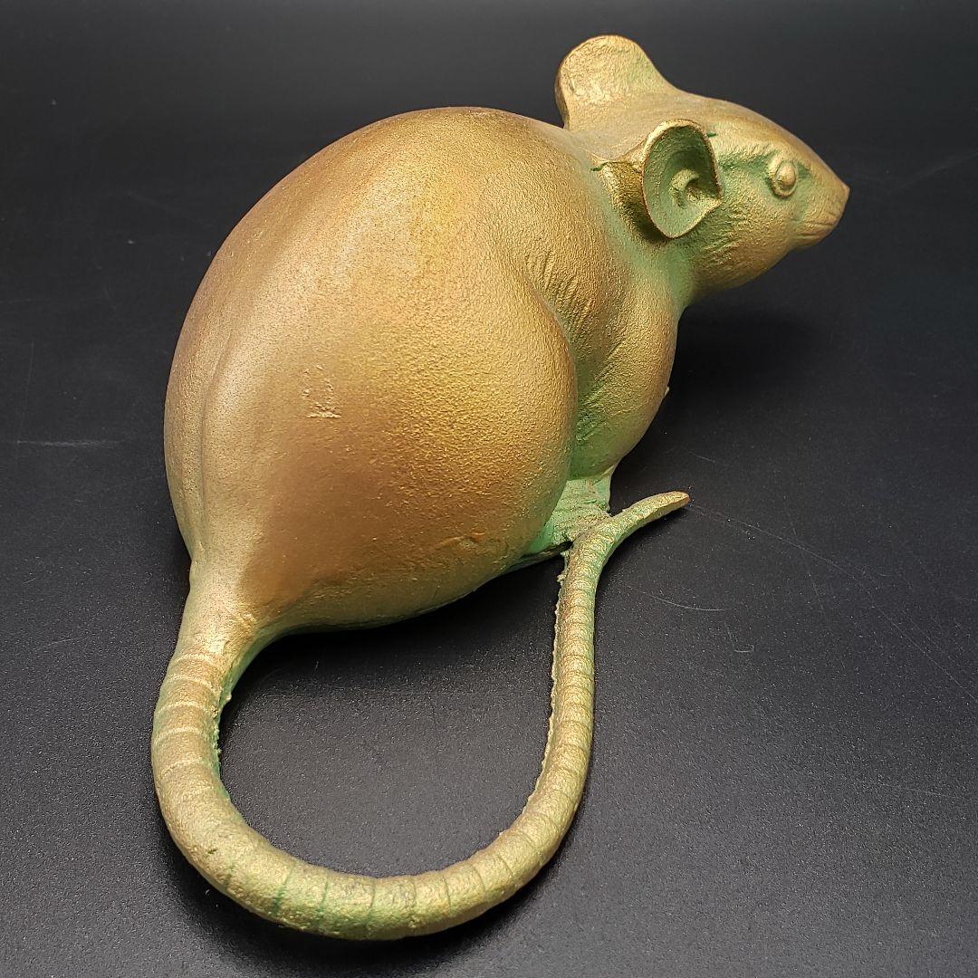 ⑮美術鋳物 子置物 鼠 ネズミ ねずみ 日展作家 村田宏作