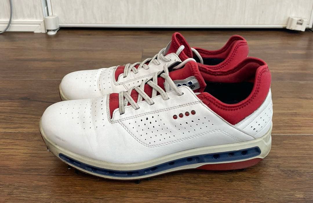 ホワイト/レッド ゴルフシューズ スパイクECCOサイズ41