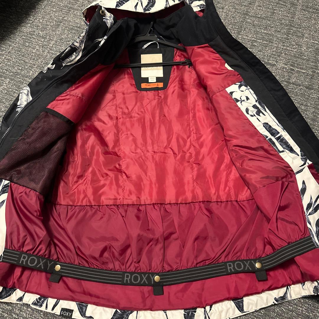 ROXY スノーボードウェア スキーウェア　オフホワイト 黒 柄 Mサイズ