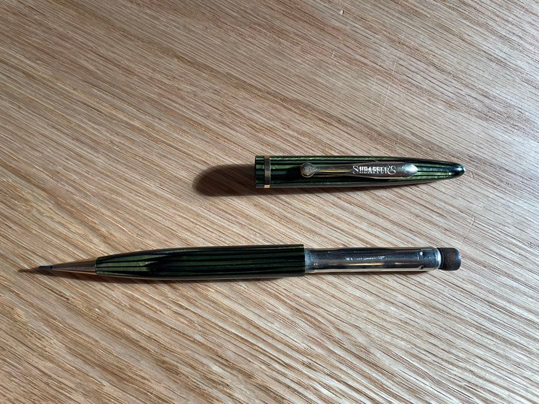 SHEAFFER'S セルロイド　ストライプ　緑 シャープペンシル