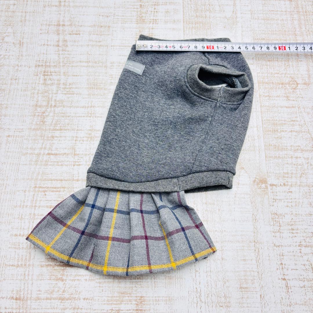【オーダーページ】　犬服　ボンバーヒートのツーピース　グレーチェック