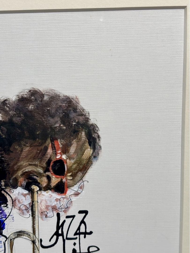 #津田耕「Jazzライフ」マイルス・デイヴィス　額装アクリル画