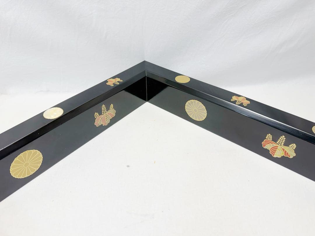 ほぼ未使用 茶道具 塗師表哲造 黒真塗 高台寺蒔絵 螺鈿付 炉縁 共箱