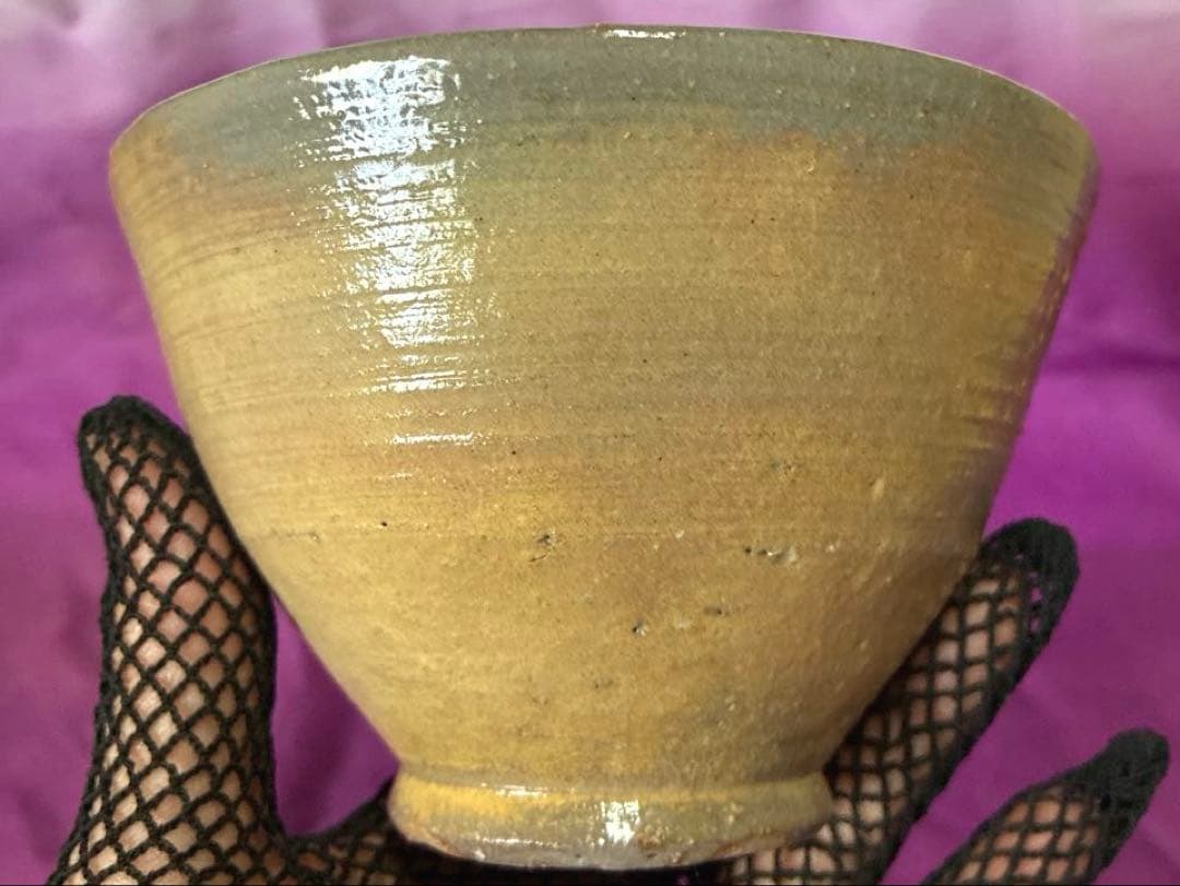 【茶道碗】赤津焼窯元　長谷窯　加藤錦雄 作　茂三写し　￥57,350 桐箱.暦栞