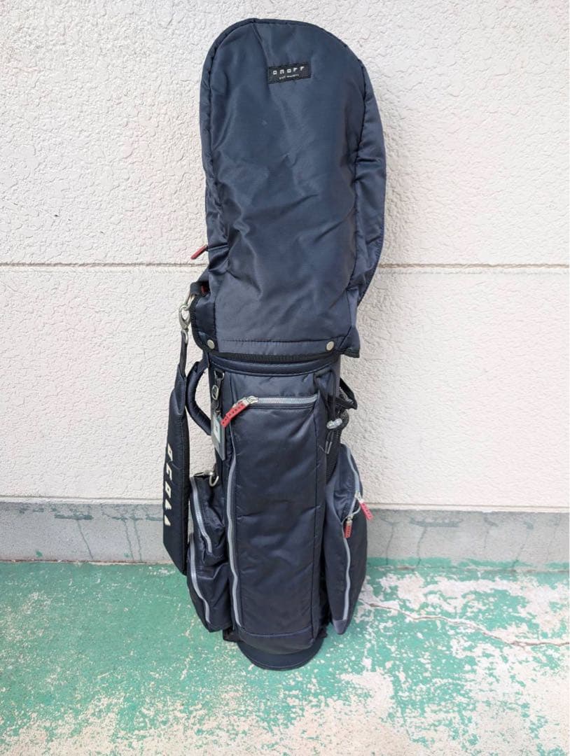 【リユース品】オノフ　キャディーバッグ　ONOFF ナイロン地　黒　5ポケット