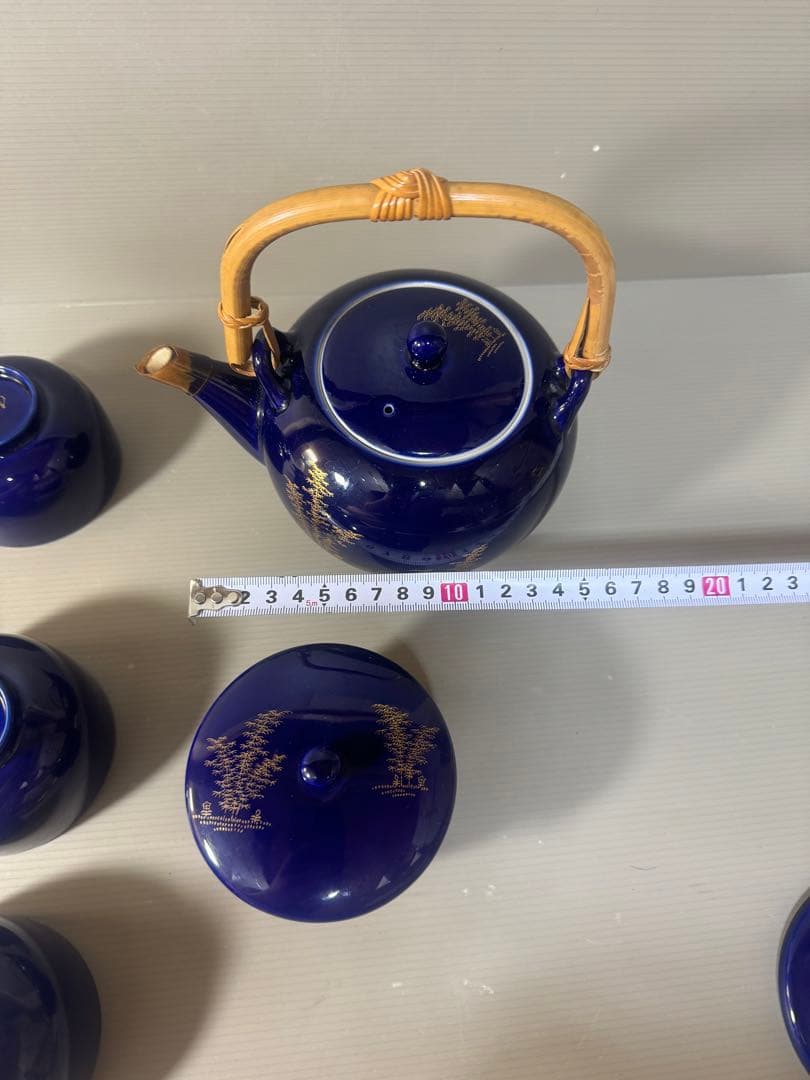 2488 深川製磁　茶器セット　急須1客　湯呑蓋付10客