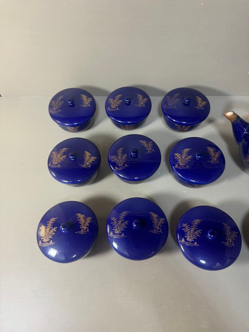 2488 深川製磁　茶器セット　急須1客　湯呑蓋付10客