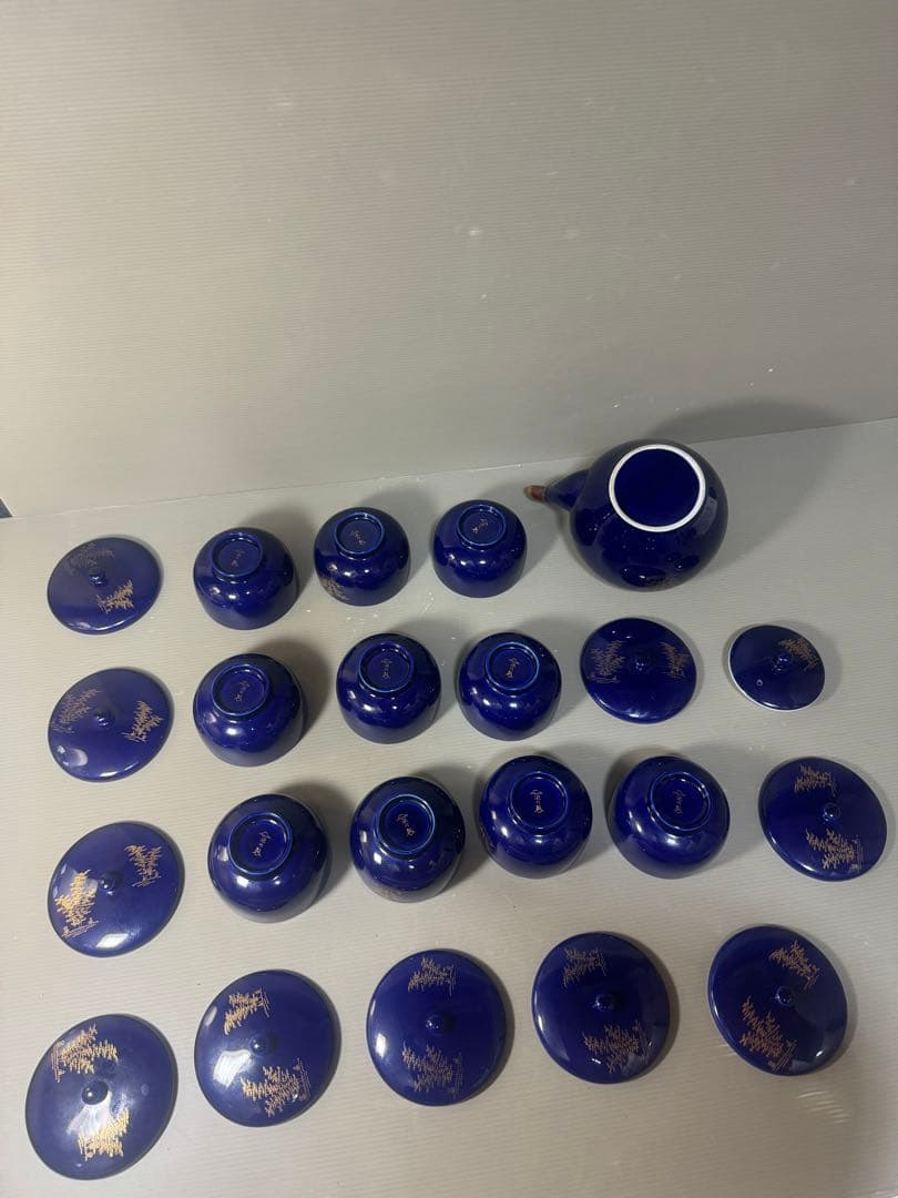 2488 深川製磁　茶器セット　急須1客　湯呑蓋付10客