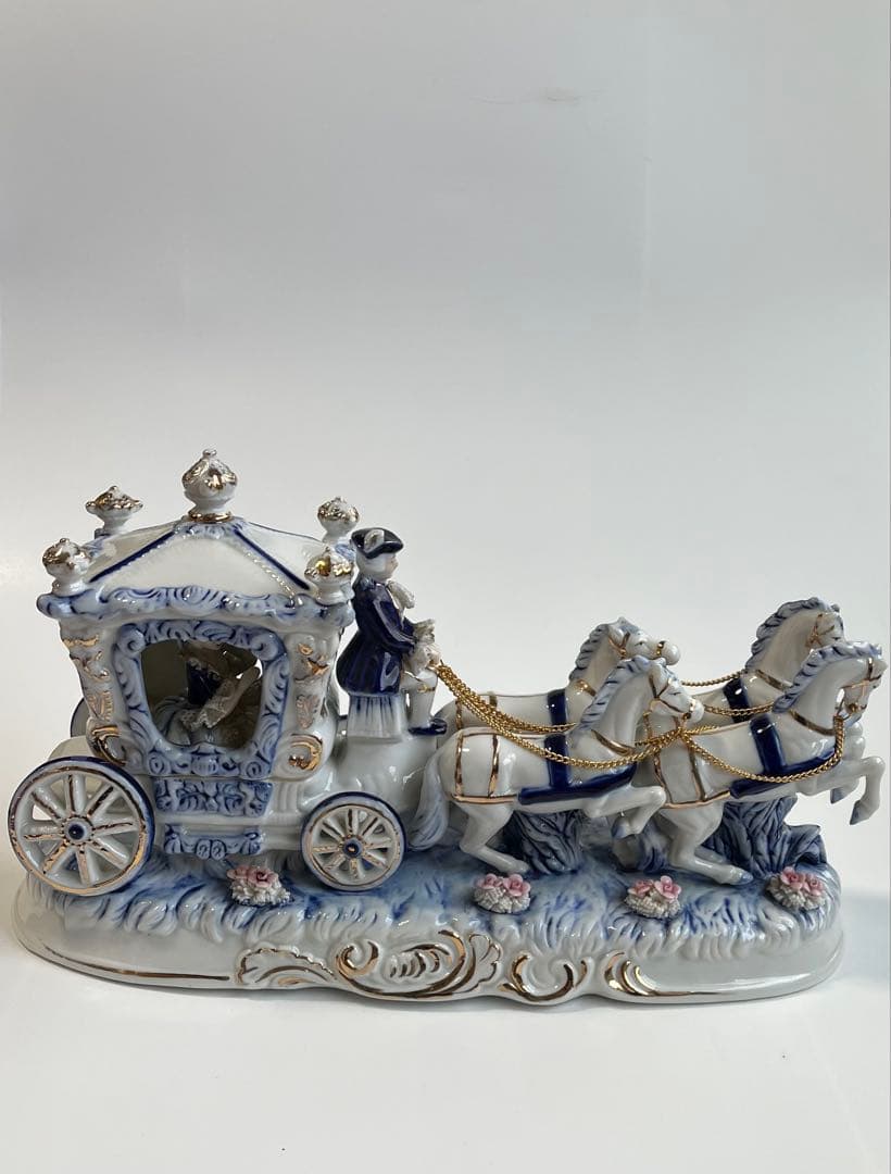 【磁器製アンティーク人形】 昭和から語りかけるセト・ノベルティ　「馬車」