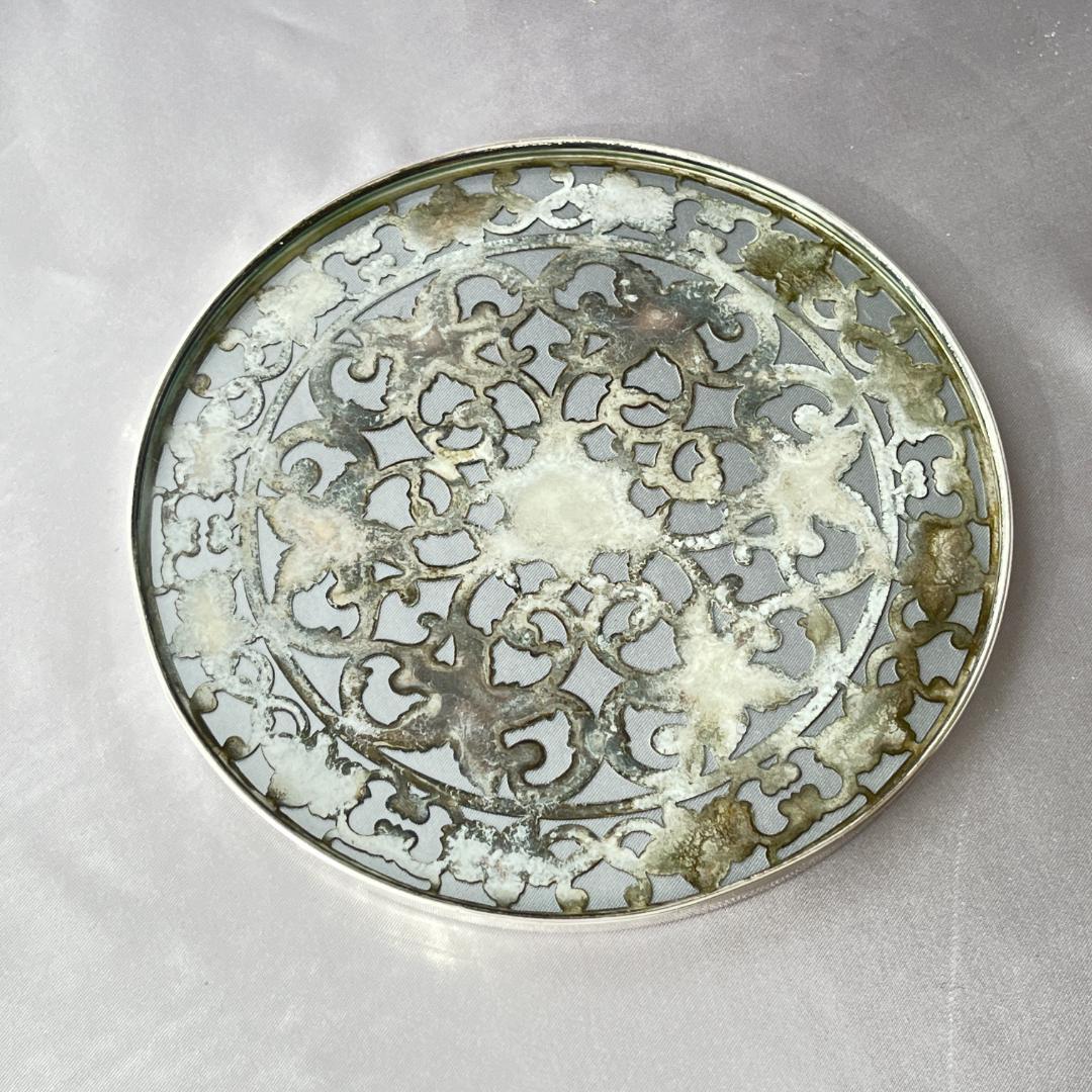 【WEBSTER】 【純銀 / ガラス】ティーセンター 15cm スターリング