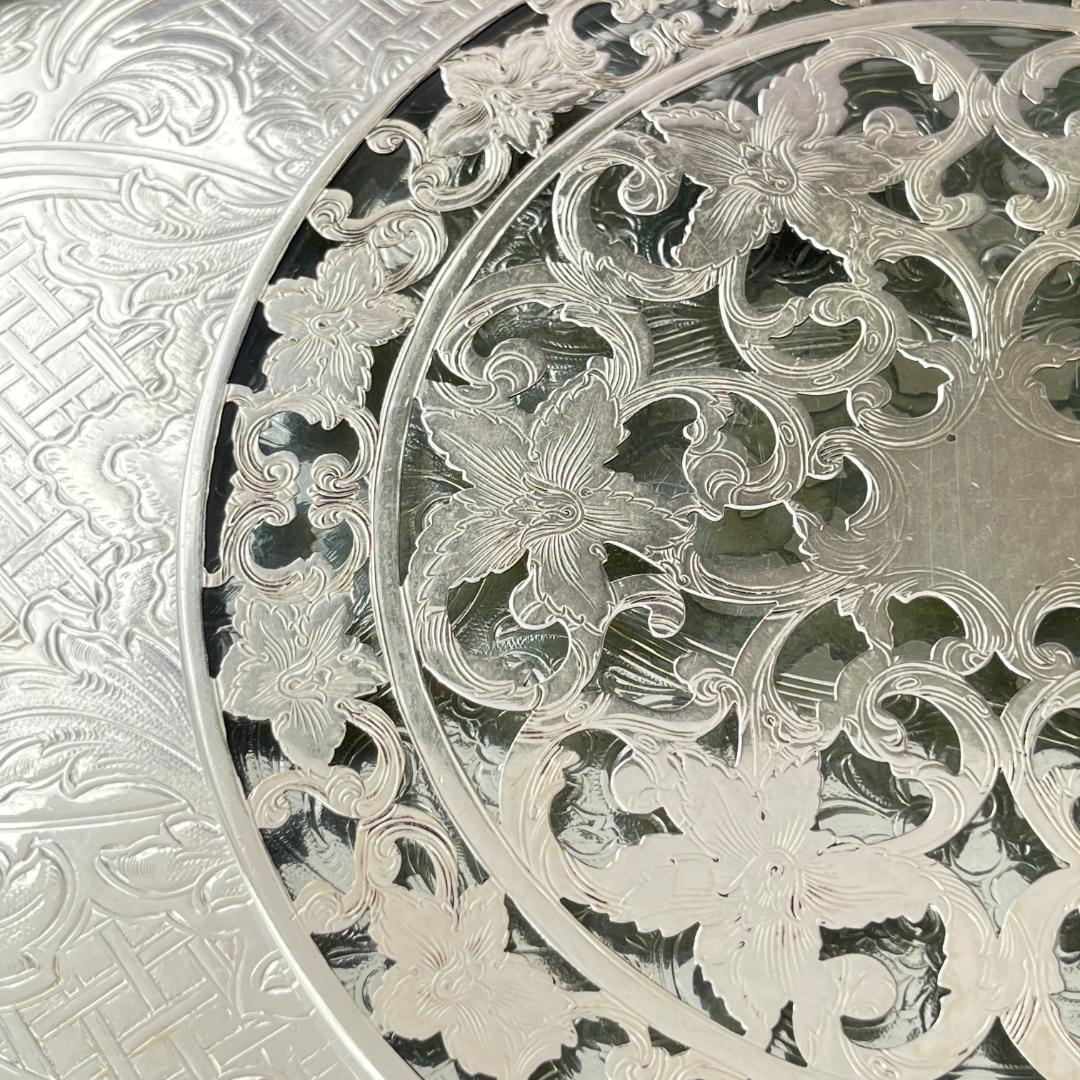 【WEBSTER】 【純銀 / ガラス】ティーセンター 15cm スターリング