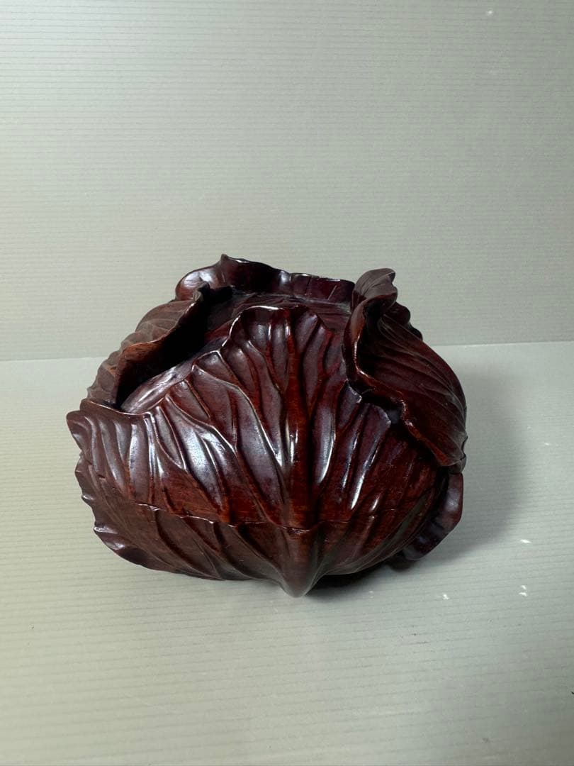 2466 香合　茶道具　古道具　骨董　　蓋物　一刀彫　美品