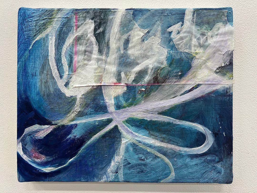 【F4号】good blue(spelling) 油絵 oil painting