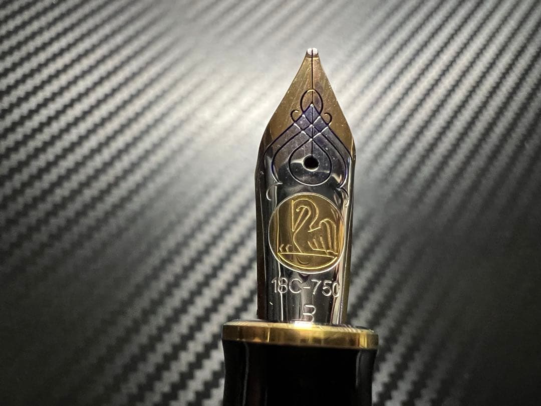 ペリカン 万年筆 美品 M800 緑縞 B